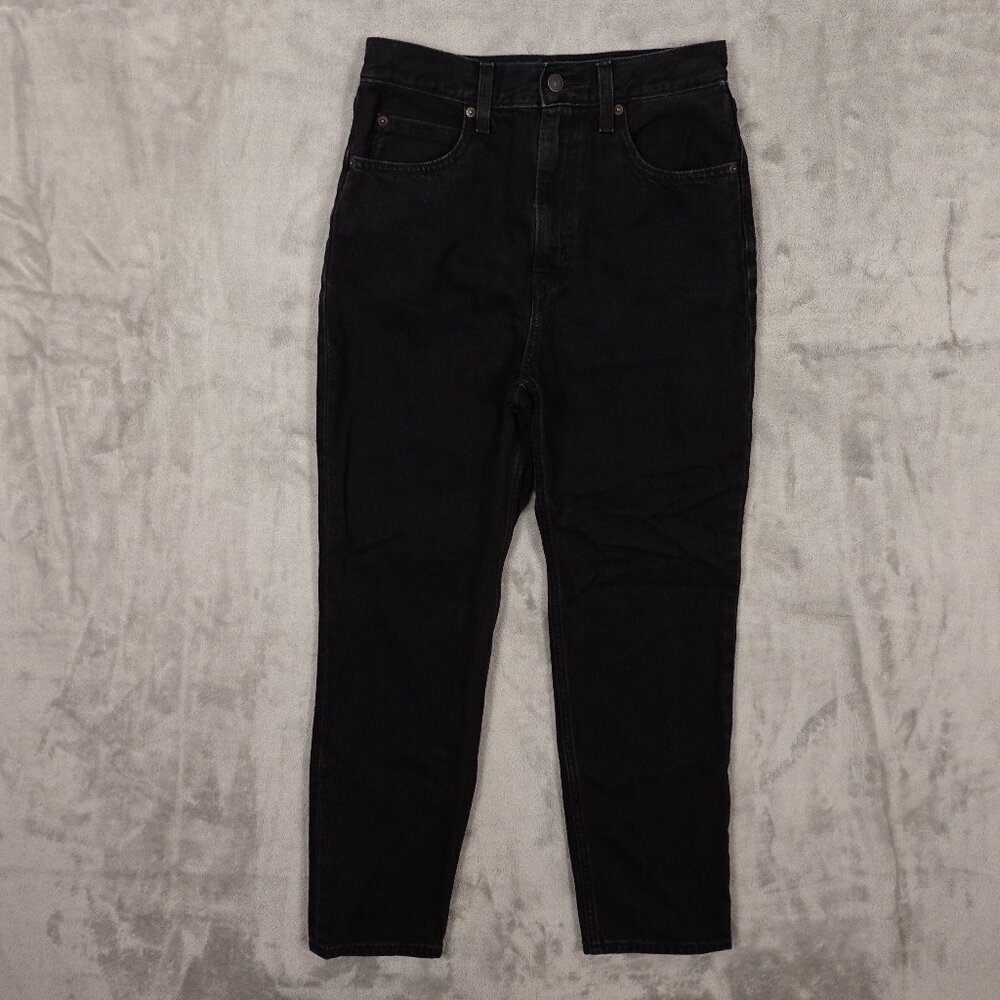Levi's jeans 70's high slim straight women's 28‎ black denim big E red tab